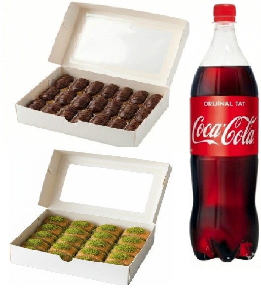1 kg Fıstıklı Baklava + 1 kg Ekler + 1 Litre Kola Menüsü